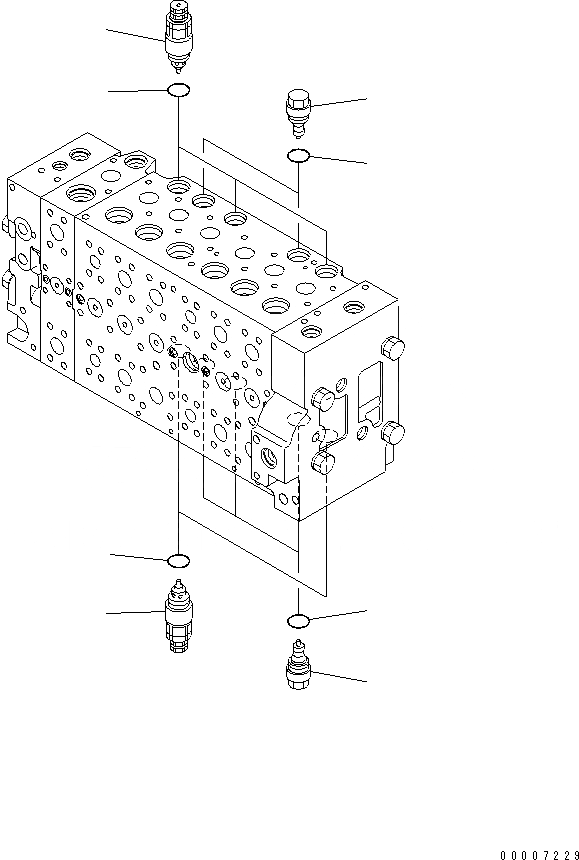 Схема запчастей Komatsu PC228US-3N-YA - ОСНОВН. КЛАПАН (7-СЕКЦИОНН.) (/9) ОСНОВН. КОМПОНЕНТЫ И РЕМКОМПЛЕКТЫ