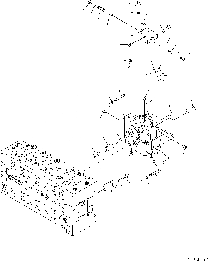 Схема запчастей Komatsu PC228US-3N-YA - ОСНОВН. КЛАПАН (7-СЕКЦИОНН.) (/9) ОСНОВН. КОМПОНЕНТЫ И РЕМКОМПЛЕКТЫ
