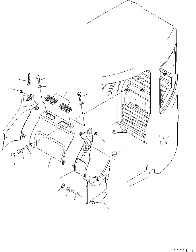 Схема запчастей Komatsu PC228US-3N-YB - КАБИНА (COVER) КАБИНА ОПЕРАТОРА И СИСТЕМА УПРАВЛЕНИЯ