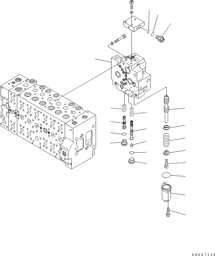 Схема запчастей Komatsu PC228US-3N-YB - ОСНОВН. КЛАПАН (7-СЕКЦИОНН.) (/9) ОСНОВН. КОМПОНЕНТЫ И РЕМКОМПЛЕКТЫ