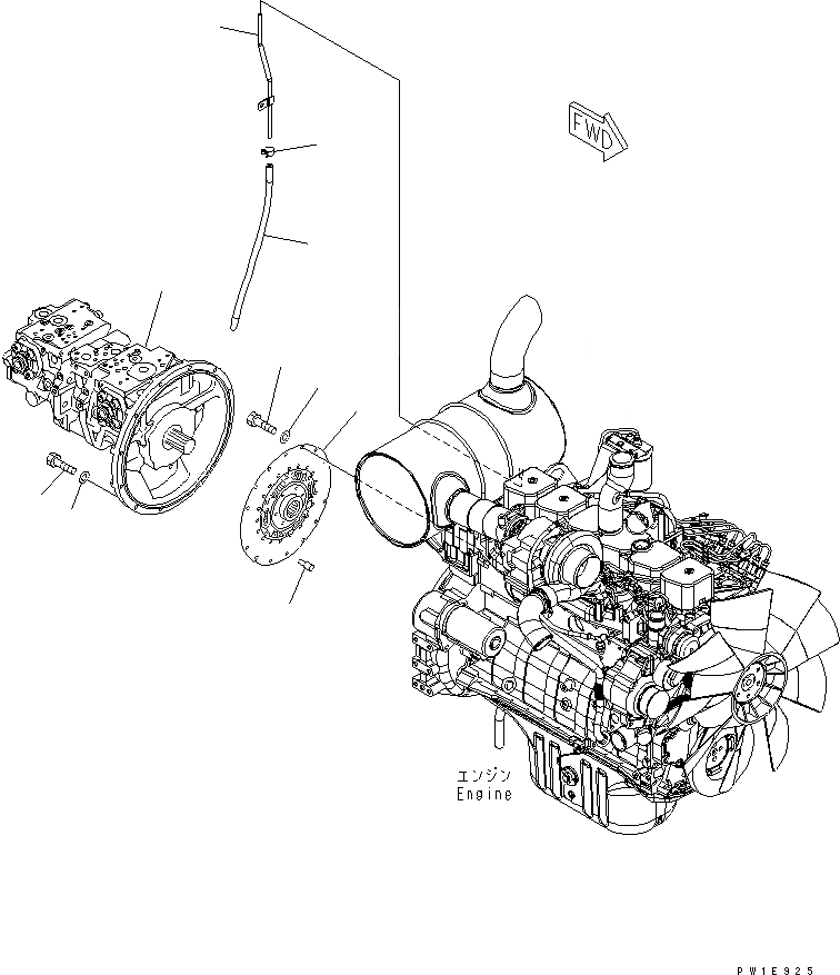 Схема запчастей Komatsu PC228US-3N-YP - ДАМПЕР¤ НАСОС И ПАТРУБКИ(№9-) КОМПОНЕНТЫ ДВИГАТЕЛЯ