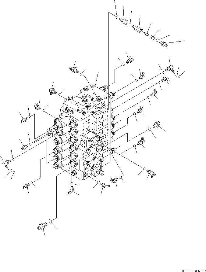 Схема запчастей Komatsu PC228US-3N-YP - ОСНОВН. КЛАПАН (СОЕДИНИТЕЛЬН. ЧАСТИ) (ДЛЯ ПОДЪЕМА РУКОЯТИ) ГИДРАВЛИКА