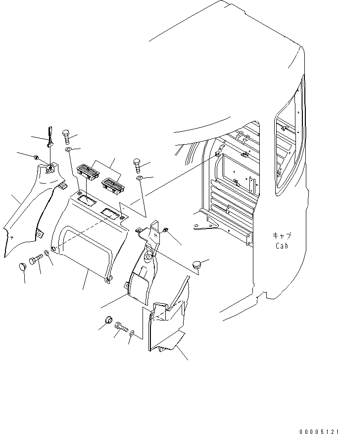 Схема запчастей Komatsu PC228US-3N-YP - КАБИНА (COVER) КАБИНА ОПЕРАТОРА И СИСТЕМА УПРАВЛЕНИЯ