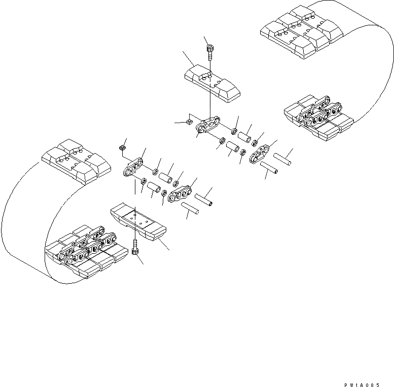 Схема запчастей Komatsu PC228US-3N-YP - ГУСЕНИЦЫ (РЕЗИН.) (MM ШИР.)(№-) ХОДОВАЯ