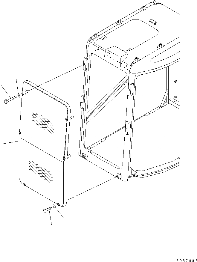 Схема запчастей Komatsu PC228USLC-1 - ФРОНТАЛЬНАЯ ЗАЩИТА КАБИНА ОПЕРАТОРА И СИСТЕМА УПРАВЛЕНИЯ