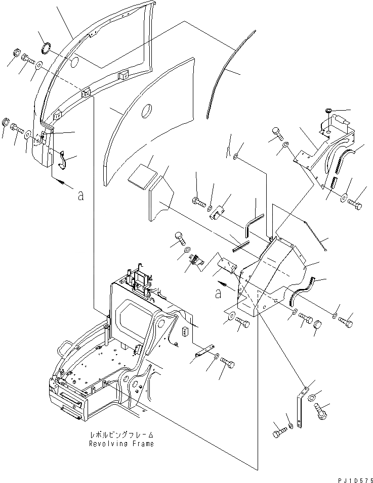 Схема запчастей Komatsu PC228USLC-1-TN - ПЕРЕДН. КРЫШКА(COVER) (/) (ТУННЕЛЬН. СПЕЦ-Я.)(№7-) ЧАСТИ КОРПУСА