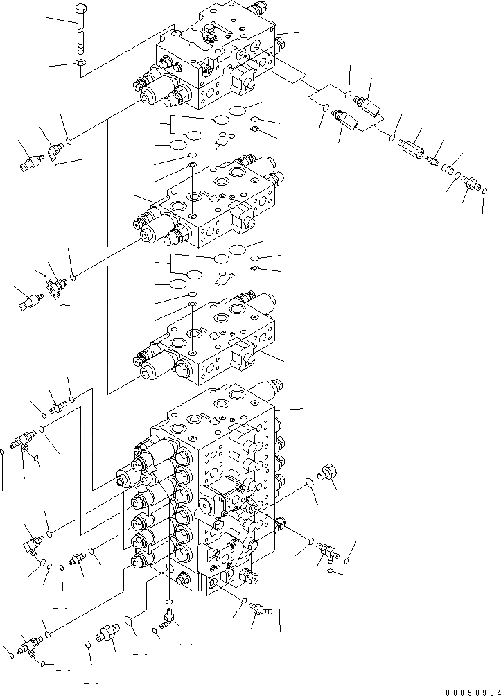 Схема запчастей Komatsu PC228US-3E0 - ОСНОВН. КЛАПАН (СОЕДИНИТЕЛЬН. ЧАСТИ) (/) ( АКТУАТОР) (С 2-СЕКЦИОНН. СТРЕЛА) ГИДРАВЛИКА