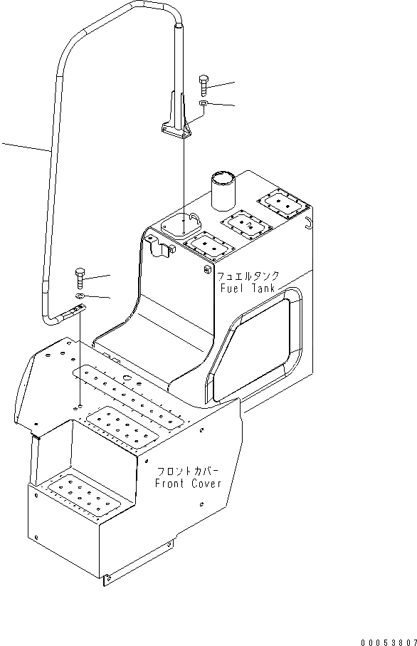 Схема запчастей Komatsu PC228US-3E0 - HANDRAIL ЧАСТИ КОРПУСА