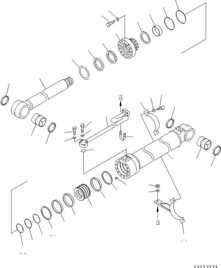 Схема запчастей Komatsu PC228US-3E0 - ЦИЛИНДР СТРЕЛЫ ОСНОВН. КОМПОНЕНТЫ И РЕМКОМПЛЕКТЫ