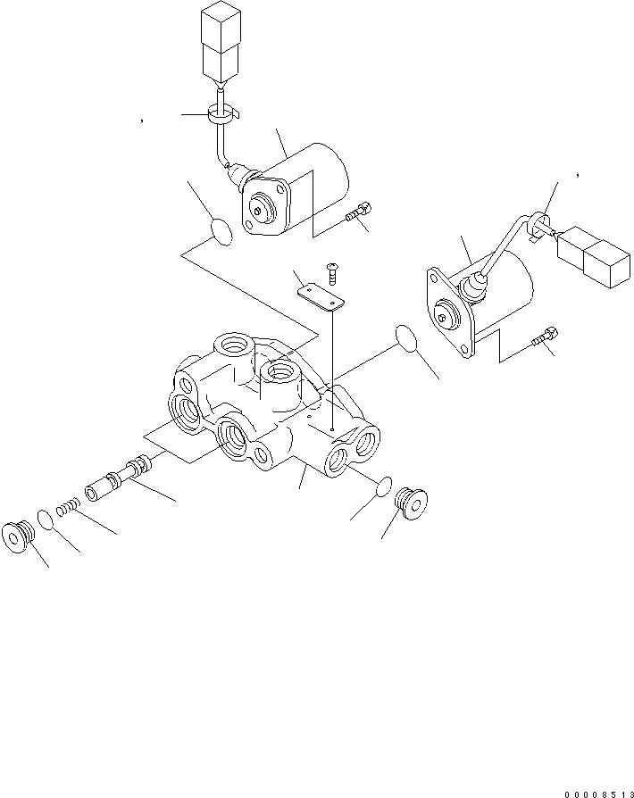 Схема запчастей Komatsu PC228US-3E0 - СОЛЕНОИДНЫЙ КЛАПАН (ВНУТР. ЧАСТИ) ОСНОВН. КОМПОНЕНТЫ И РЕМКОМПЛЕКТЫ