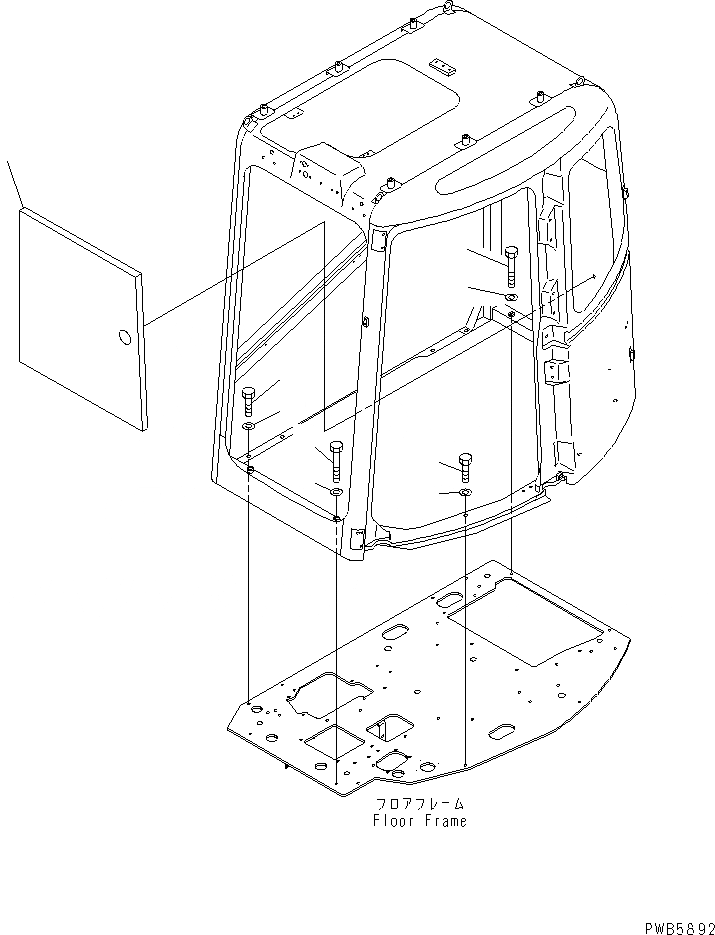 Схема запчастей Komatsu PC228UU-1 - КАБИНА (КРЕПЛЕНИЕ)(№-) КАБИНА ОПЕРАТОРА И СИСТЕМА УПРАВЛЕНИЯ