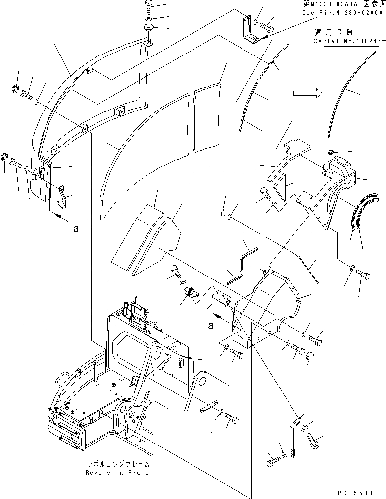 Схема запчастей Komatsu PC228UU-1 - ПЕРЕДН. КРЫШКА(COVER) (/)(№-7) ЧАСТИ КОРПУСА