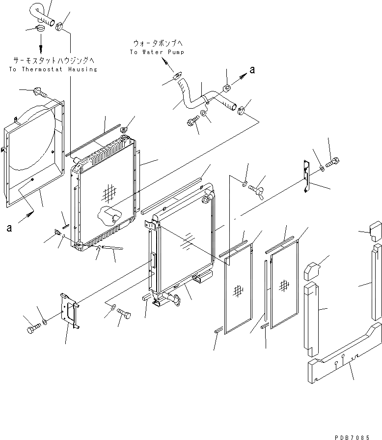 Схема запчастей Komatsu PC228UU-1-MO - ОХЛАЖД-Е (РАДИАТОР И ТРУБЫ)(№-7) СИСТЕМА ОХЛАЖДЕНИЯ
