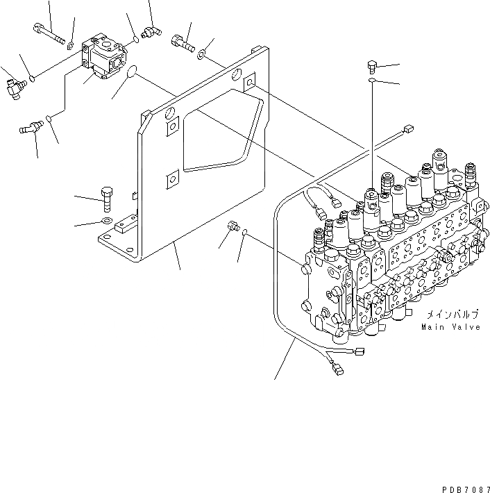 Схема запчастей Komatsu PC228UU-1-MO - ОСНОВН. КЛАПАН (КОРПУС КЛАПАНА И ТРУБЫ)(№-7) ГИДРАВЛИКА