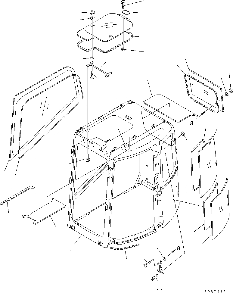 Схема запчастей Komatsu PC228UU-1-MO - КАБИНА (С ВЕРХН. ЗАЩИТА)(№-7) КАБИНА ОПЕРАТОРА И СИСТЕМА УПРАВЛЕНИЯ