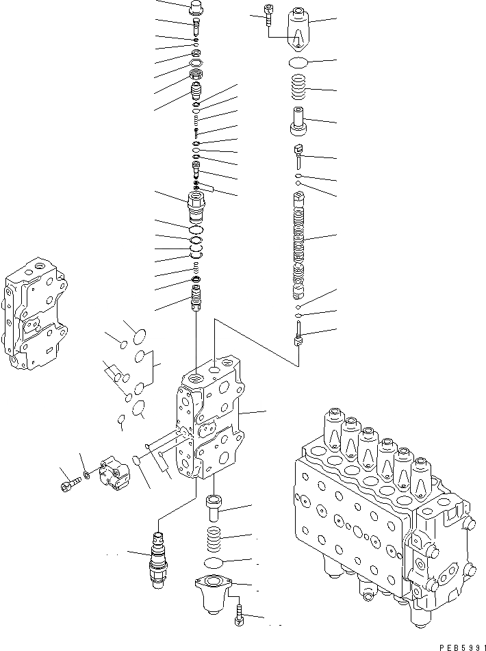 Схема запчастей Komatsu PC228UU-1-MO - ОСНОВН. КЛАПАН (-АКТУАТОР) (/) (ДЛЯ MONO-СТРЕЛА)(№-7) ОСНОВН. КОМПОНЕНТЫ И РЕМКОМПЛЕКТЫ