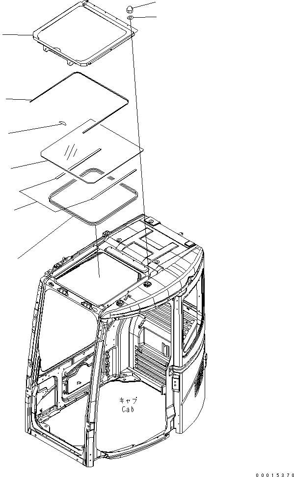 Схема запчастей Komatsu PC228US-3N-YG - КАБИНА (ОКНО В КРЫШЕ) (СПЕЦ-Я ДЛЯ РАЗРУШ. ЗДАНИЙ) КАБИНА ОПЕРАТОРА И СИСТЕМА УПРАВЛЕНИЯ