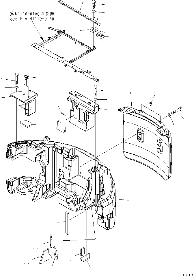 Схема запчастей Komatsu PC228US-3N-YG - ПРОТИВОВЕС (78KG) (YELНИЗ.) (СПЕЦ-Я ДЛЯ РАЗРУШ. ЗДАНИЙ) ЧАСТИ КОРПУСА