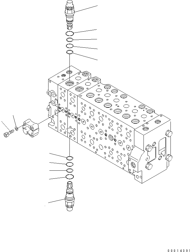 Схема запчастей Komatsu PC228US-3N-YG - ОСНОВН. КЛАПАН (8-СЕКЦИОНН.) (/) ОСНОВН. КОМПОНЕНТЫ И РЕМКОМПЛЕКТЫ