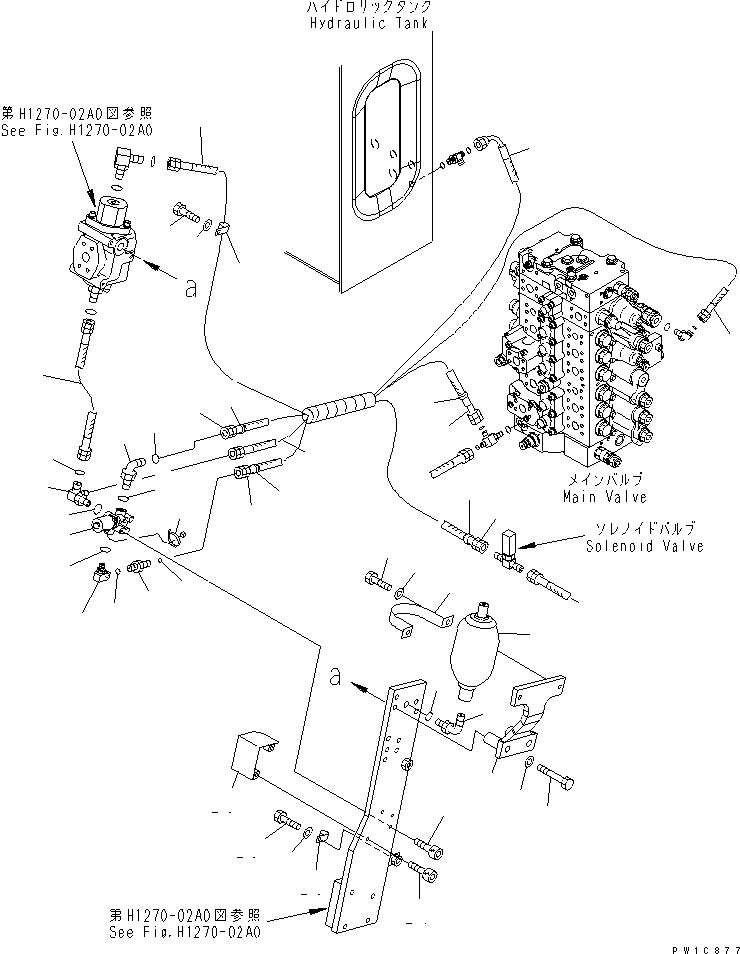 Схема запчастей Komatsu PC230-7-CG - НАВЕСНОЕ ОБОРУД-Е (АККУМУЛЯТОР И СОЛЕНОИДНЫЙ КЛАПАН) ( АКТУАТОР) ГИДРАВЛИКА