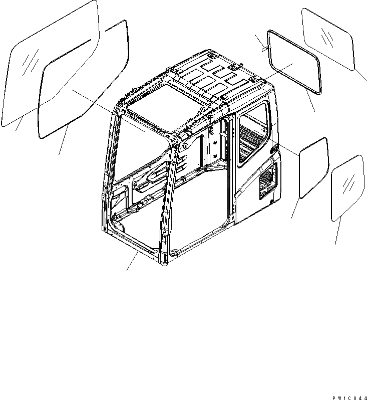 Схема запчастей Komatsu PC230-7-CG - КАБИНА (СПЕЦ-Я ДЛЯ РАЗРУШ. ЗДАНИЙ) КАБИНА ОПЕРАТОРА И СИСТЕМА УПРАВЛЕНИЯ