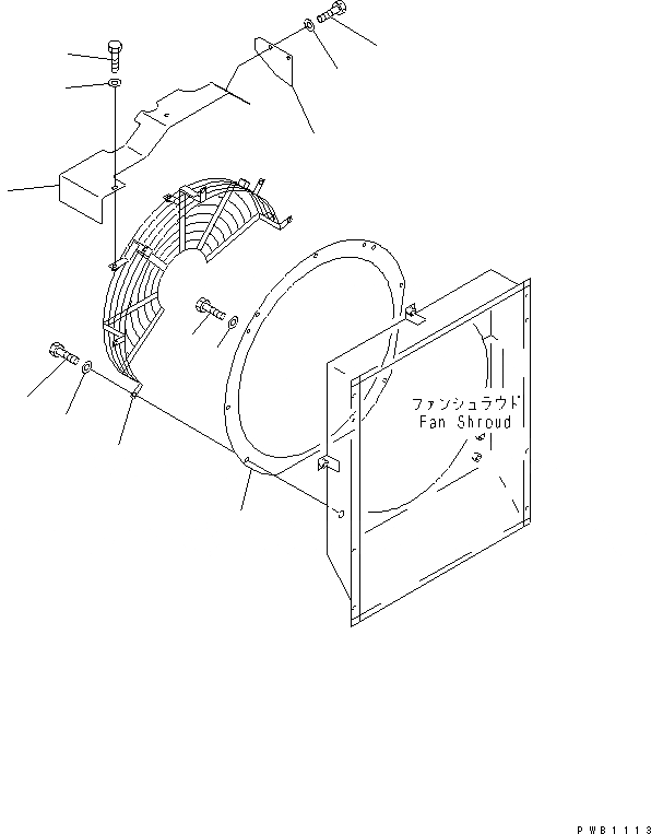 Схема запчастей Komatsu PC230-6 - ЗАЩИТА ВЕНТИЛЯТОРА (SAE)(№9-7) СИСТЕМА ОХЛАЖДЕНИЯ