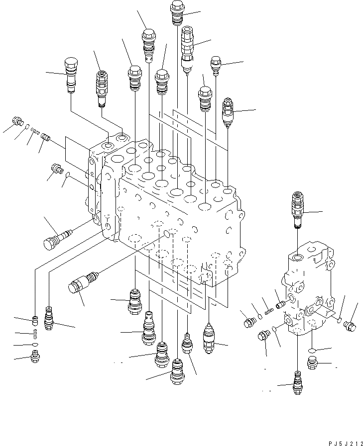 Схема запчастей Komatsu PC230-6 - ОСНОВН. КЛАПАН (-АКТУАТОР) (/)(№7-7) ОСНОВН. КОМПОНЕНТЫ И РЕМКОМПЛЕКТЫ