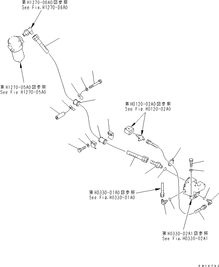 Схема запчастей Komatsu PC230-6 - ВОЗВРАТНАЯ ЛИНИЯ(БЛОК) (С ДОПОЛН. ГИДРОЛИНИЕЙ)(№-8) ГИДРАВЛИКА