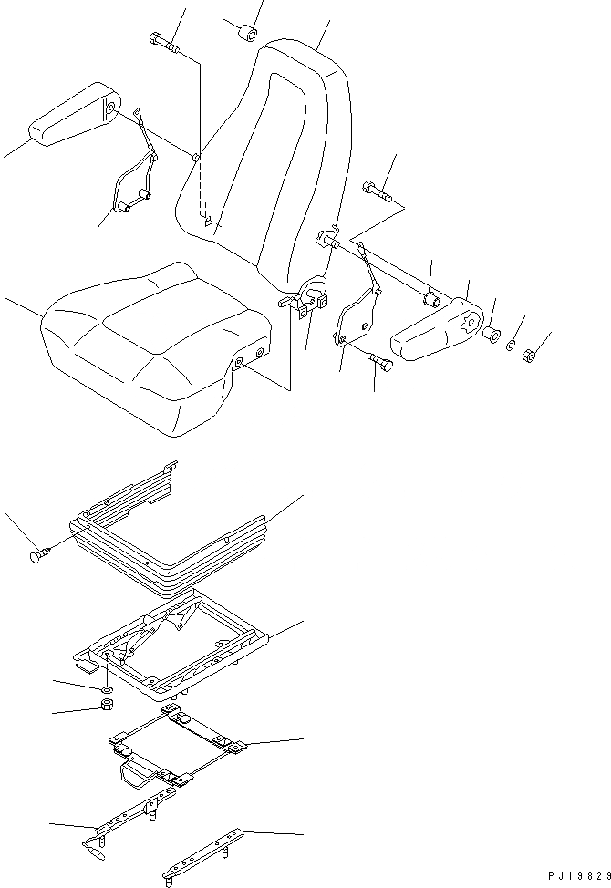 Схема запчастей Komatsu PC230-6 - КРЕСЛО ОПЕРАТОРА (НАКЛОНЯЕМОЕ)(№-8) КАБИНА ОПЕРАТОРА И СИСТЕМА УПРАВЛЕНИЯ