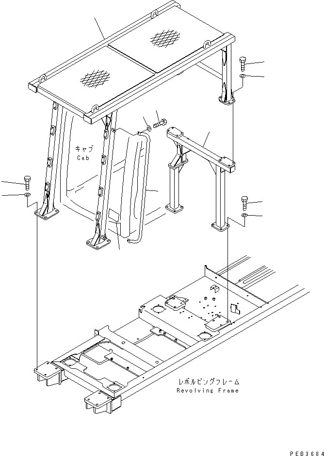 Схема запчастей Komatsu PC230-6 - F.O.P.S.(№-) КАБИНА ОПЕРАТОРА И СИСТЕМА УПРАВЛЕНИЯ