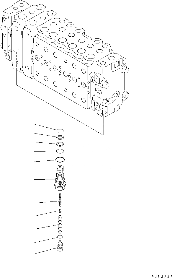 Схема запчастей Komatsu PC230-6 - ОСНОВН. КЛАПАН (-АКТУАТОР) (/)(№9-9) ОСНОВН. КОМПОНЕНТЫ И РЕМКОМПЛЕКТЫ