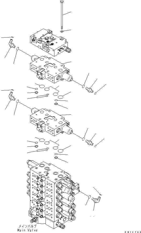 Схема запчастей Komatsu PC230-7-AA - ОСНОВН. КЛАПАН (ДОПОЛН. РЕМКОМПЛЕКТ) ( АКТУАТОР) ГИДРАВЛИКА