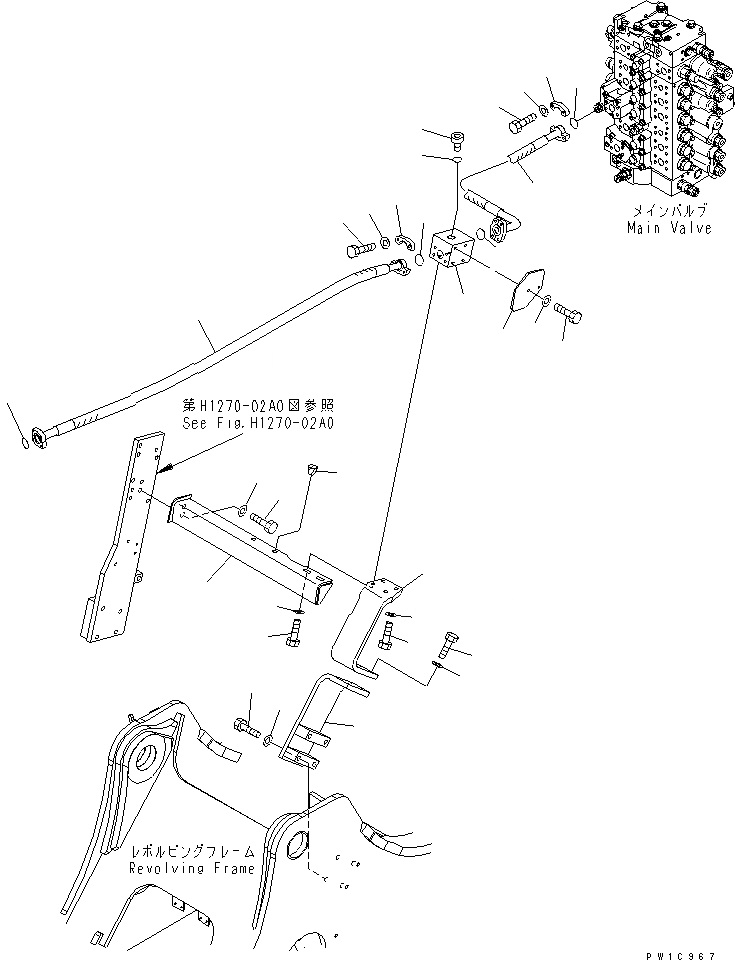 Схема запчастей Komatsu PC230-7-AA - НАВЕСНОЕ ОБОРУД-Е (ОСНОВН. ЛЕВ.) ( АКТУАТОР) ГИДРАВЛИКА
