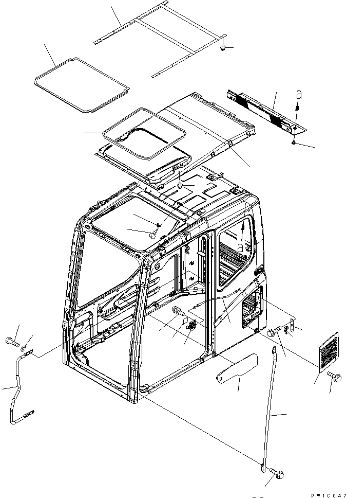 Схема запчастей Komatsu PC230-7-AA - КАБИНА (АКСЕССУАРЫ) (СПЕЦ-Я ДЛЯ РАЗРУШ. ЗДАНИЙ) КАБИНА ОПЕРАТОРА И СИСТЕМА УПРАВЛЕНИЯ