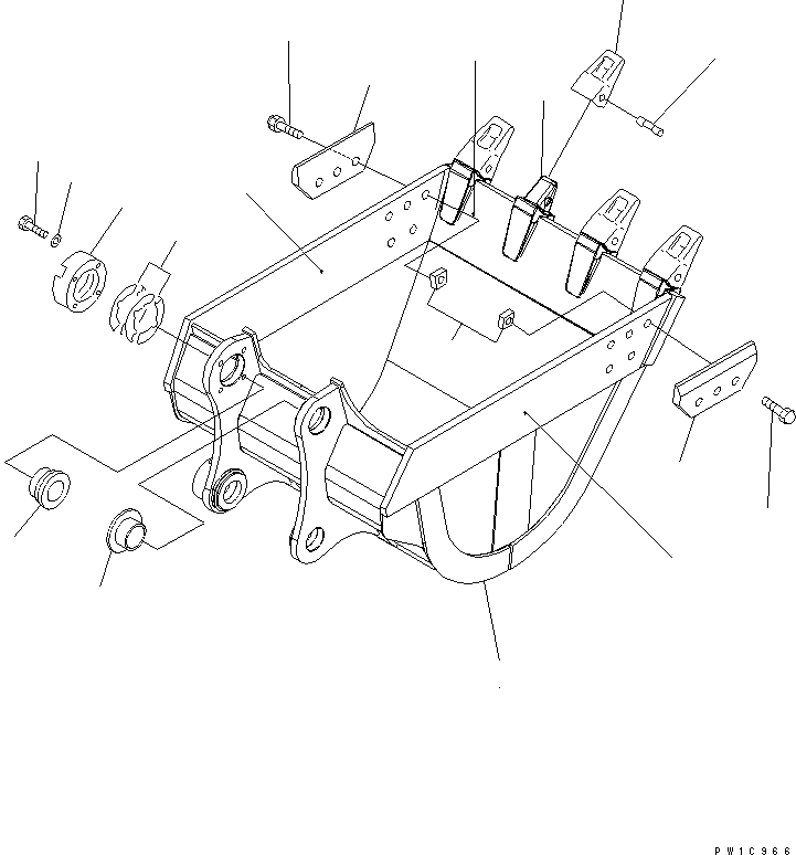 Схема запчастей Komatsu PC230-7-AA - ROCK КОВШ¤ .M (CECE .9M) РАБОЧЕЕ ОБОРУДОВАНИЕ