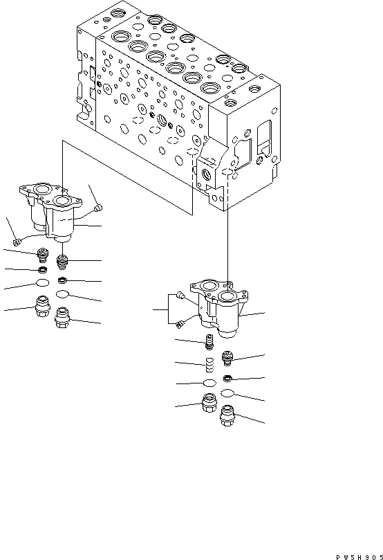 Схема запчастей Komatsu PC230-7-AA - ОСНОВН. КЛАПАН (/) ОСНОВН. КОМПОНЕНТЫ И РЕМКОМПЛЕКТЫ