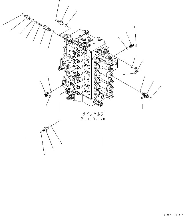 Схема запчастей Komatsu PC230LC-7-BA - ОСНОВН. КЛАПАН (СОЕДИНИТЕЛЬН. ЧАСТИ) (/) ГИДРАВЛИКА