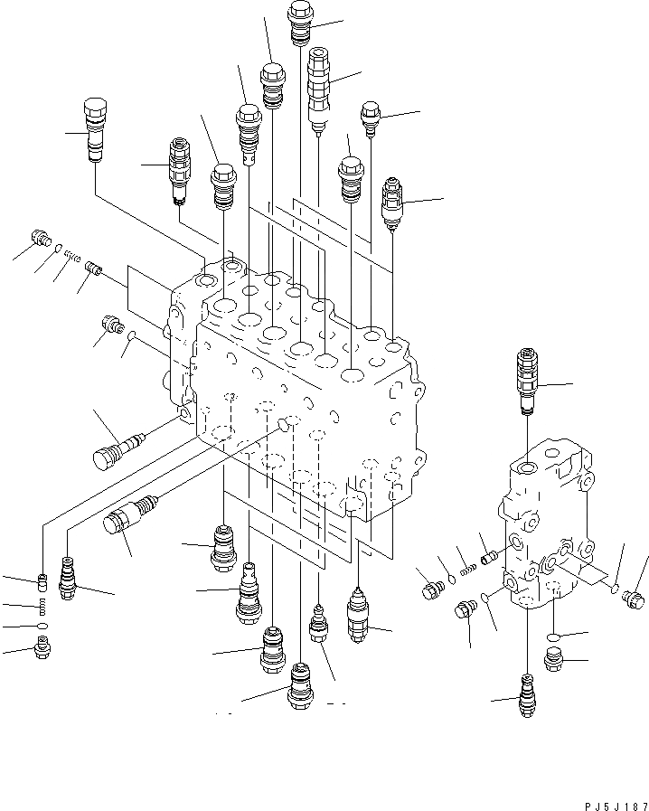 Схема запчастей Komatsu PC230LC-6 - ОСНОВН. КЛАПАН (/)(№7-7) ОСНОВН. КОМПОНЕНТЫ И РЕМКОМПЛЕКТЫ