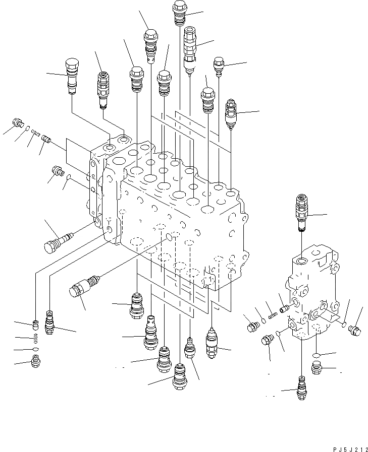 Схема запчастей Komatsu PC230LC-6 - ОСНОВН. КЛАПАН (-АКТУАТОР) (/)(№7-7) ОСНОВН. КОМПОНЕНТЫ И РЕМКОМПЛЕКТЫ