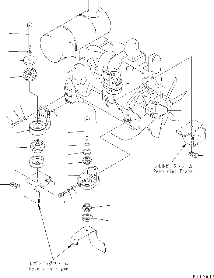 Схема запчастей Komatsu PC230LC-6 - КРЕПЛЕНИЕ ДВИГАТЕЛЯ(№-) КОМПОНЕНТЫ ДВИГАТЕЛЯ