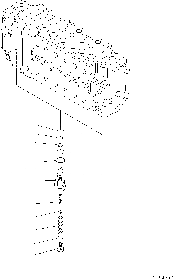 Схема запчастей Komatsu PC230LC-6 - ОСНОВН. КЛАПАН (-АКТУАТОР) (/)(№9-9) ОСНОВН. КОМПОНЕНТЫ И РЕМКОМПЛЕКТЫ