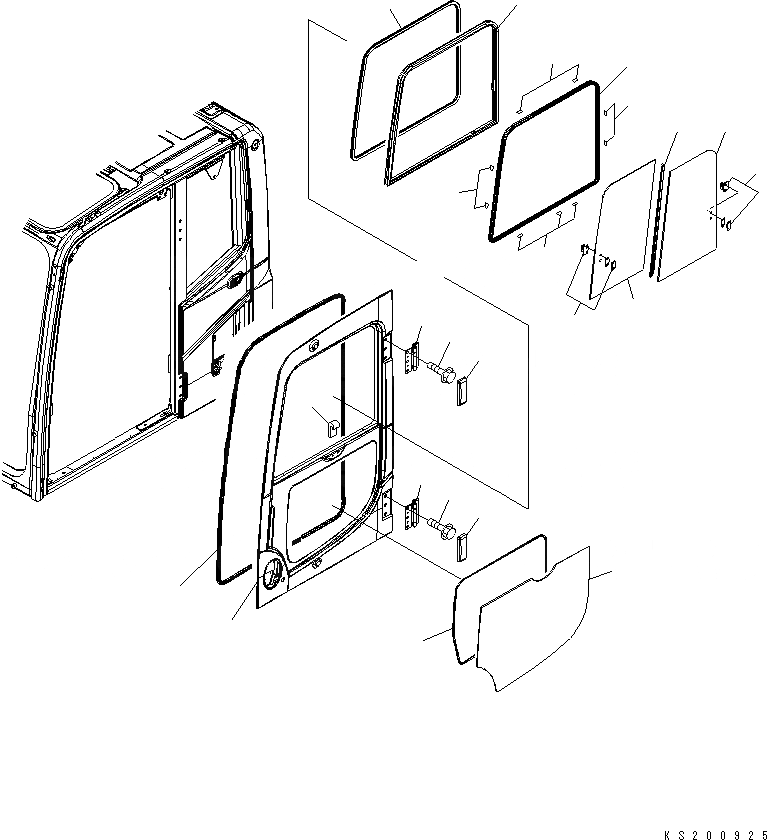 Схема запчастей Komatsu PC230NHD-8K - ОСНОВН. КОНСТРУКЦИЯ (OPERATORґS КАБИНА) (ДВЕРЬ) K OPERATORґS ОБСТАНОВКА И СИСТЕМА УПРАВЛЕНИЯ