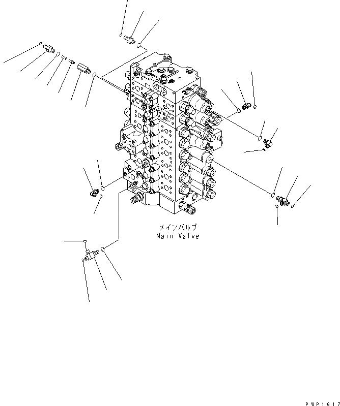Схема запчастей Komatsu PC230NHD-7K - ОСНОВН. КЛАПАН (СОЕДИНИТЕЛЬН. ЧАСТИ) (/) (ДЛЯ 1-СЕКЦИОНН. СТРЕЛЫ НАВЕСН.ОБОРУД) (ДЛЯ 2-СЕКЦИОНН. СТРЕЛЫ) ГИДРАВЛИКА