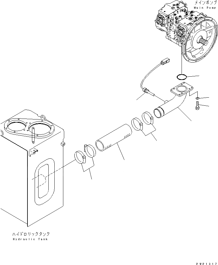 Схема запчастей Komatsu PC230NHD-7K - ВСАСЫВ. ЛИНИЯ ГИДРАВЛИКА