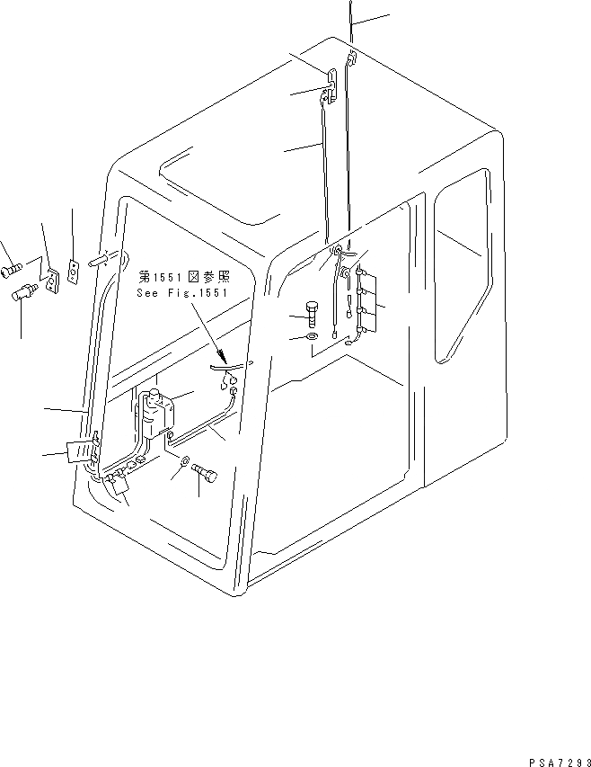 Схема запчастей Komatsu PC240-5K - КАБИНА (ОМЫВАТЕЛЬ СТЕКЛА И ЭЛЕКТРИКА) (/)(№K-K7) ЧАСТИ КОРПУСА