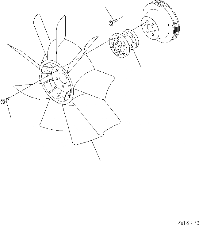 Схема запчастей Komatsu PC240-6K - ВЕНТИЛЯТОР(№K-) СИСТЕМА ОХЛАЖДЕНИЯ