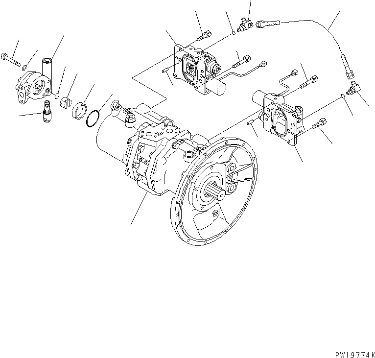 Схема запчастей Komatsu PC240-6K - ОСНОВН. НАСОС (/9) (HPV 9+9+BARO-) (С КЛАПАНОМ TVC)(№K-K999) ГИДРАВЛИКА