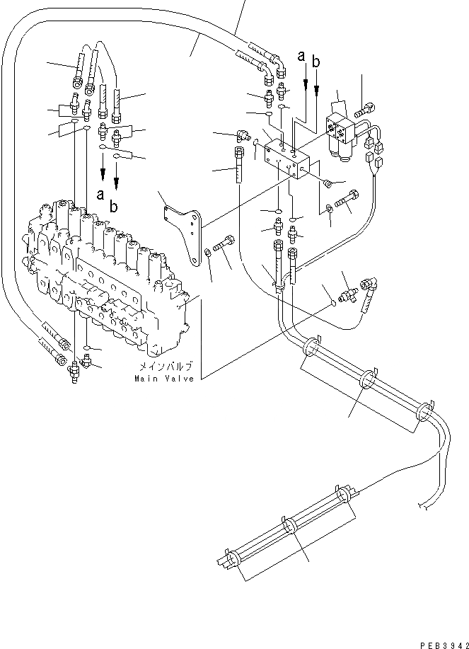 Схема запчастей Komatsu PC240-6K - СТРЕЛА УПРАВЛ-Е ЛИНИЯ (2-СЕКЦИОНН. СТРЕЛА)(№K-K) ГИДРАВЛИКА