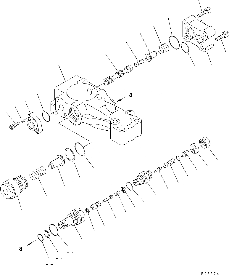 Схема запчастей Komatsu PC240-6K - ПРЕДОТВРАЩ. СМЕЩЕНИЯ (ГЛАВН. КЛАПАН) (ДЛЯ СТРЕЛЫ)(№K-K999) ГИДРАВЛИКА
