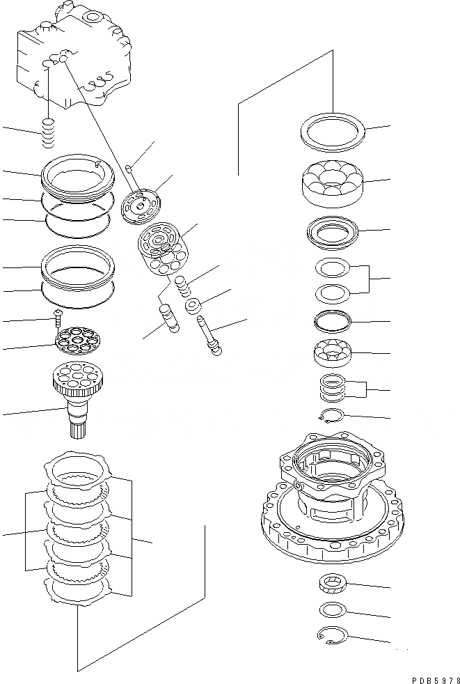 Схема запчастей Komatsu PC240-6K - МОТОР ПОВОРОТА (/)(№K8-) ПОВОРОТН. КРУГ И КОМПОНЕНТЫ